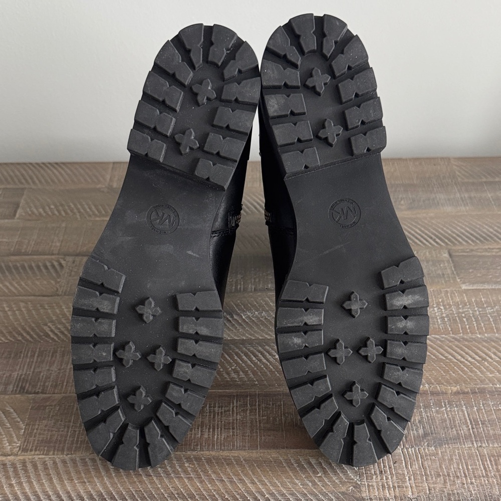 Michael Kors Black Quilted Chain Ankle Boots - Picture 6 of 8
